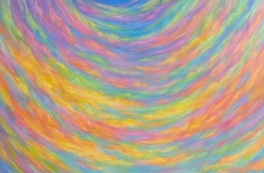 Painting titled "“Love from high abo…" by Aliya Shagieva, Original Artwork, Oil Mounted on Wood Stretcher frame