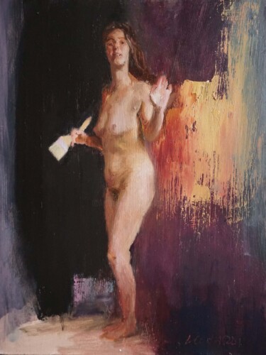 Juste un peu Peinture intitulée "Juste un peu" par Manuel Leonardi, Œuvre d'art originale, Huile