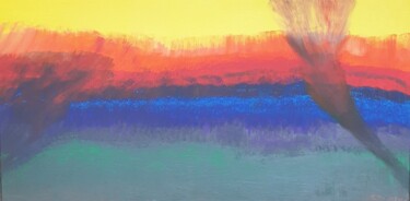 "Feuerwand" Malerei mit dem Titel ""Feuerwand"" von Per Tor Heften, Original-Kunstwerk, Acryl