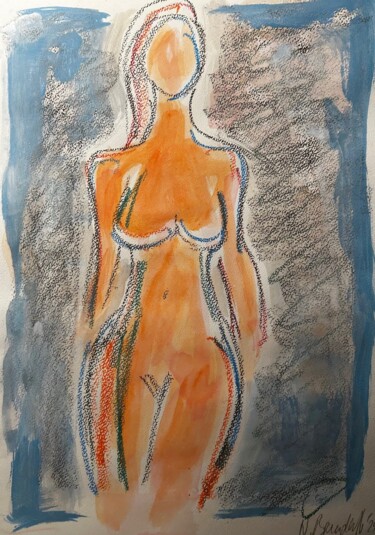 绘画 标题为“Nude No.2/ 2024” 由Nina Brandhoff, 原创艺术品, 丙烯 安装在其他刚性面板上