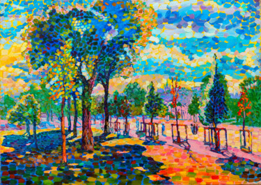 Mosaic of colors Peinture intitulée "Mosaic of colors" par Anastasiia Kurkova, Œuvre d'art originale, Huile Monté sur Châssis en bois