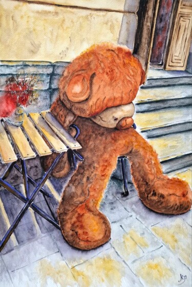 Peinture intitulée "The traveler rests" par Olena Yemelianova, Œuvre d'art originale, Aquarelle