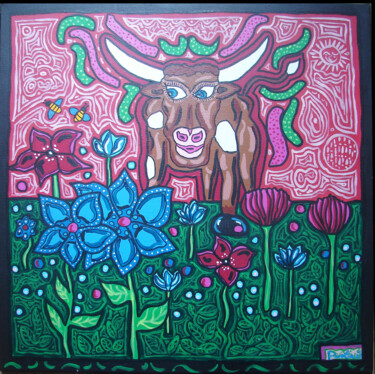 Painting titled "Aubrac pas braquée…" by Laurent Pesteil, Original Artwork, Acrylic