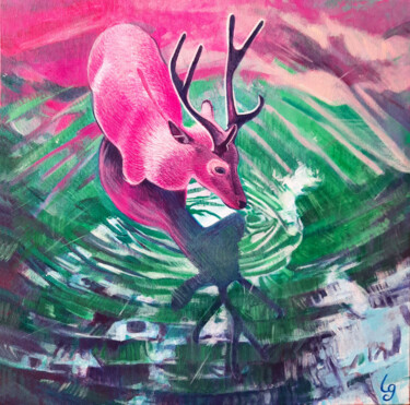 绘画 标题为“comfort Zone - 2” 由Lauragreenart, 原创艺术品, 丙烯 安装在木质担架架上