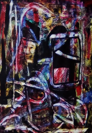 Painting titled "face caché" by Francisco Mendes, Original Artwork, Acrylic