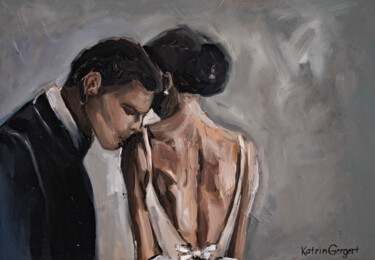 Painting titled "love her" by Katrin Gergert, Original Artwork, Oil Mounted on Wood Stretcher frame
