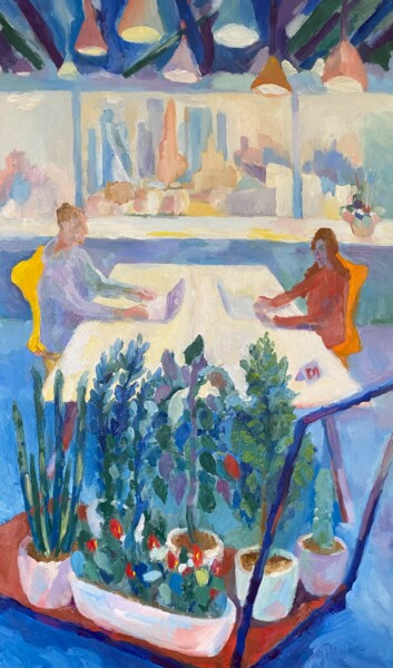 Painting titled "Суббота. Растения з…" by Stanislav Polikarpov, Original Artwork, Oil
