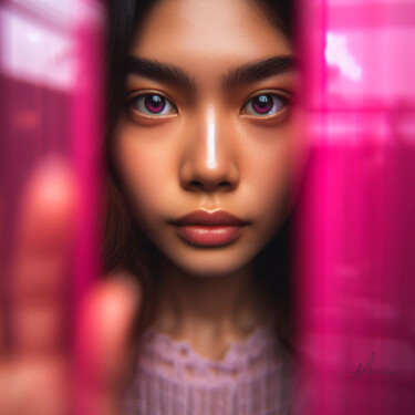 Digital Arts titled "pink neon 4" by Allegra Art, Original Artwork, AI generated image