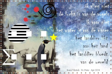 Arte digitale intitolato "HET LANDDIER LIKT" da Koen Vlerick, Opera d'arte originale, Lavoro digitale 2D