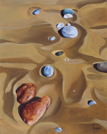 Peinture intitulée "Chance Meeting" par Giota Vorgia, Œuvre d'art originale, Huile Monté sur Châssis en bois