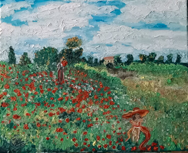 Au Commencement... Peinture intitulée "Au Commencement..." par Joy Caloc, Œuvre d'art originale, Huile Monté sur Châssis en bois