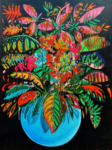 Peinture intitulée "Bouquet a tutiplen" par Baptiste Laurent, Œuvre d'art originale, Acrylique