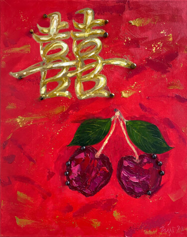 绘画 标题为“Cherry Shuangti” 由Sasha Snegir, 原创艺术品, 油 安装在木质担架架上