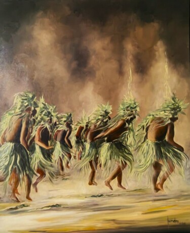 绘画 标题为“DANSE DU PILOU PILOU” 由Loïc Gourmelen, 原创艺术品, 油 安装在木质担架架上