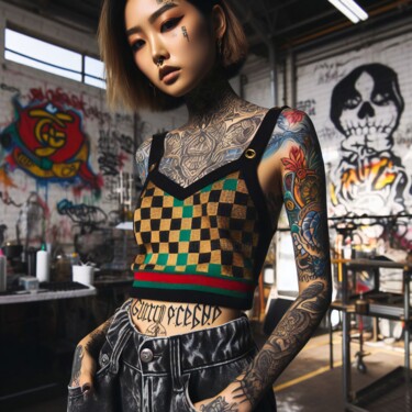数字艺术 标题为“Dressed in checkere…” 由Александр Погодин, 原创艺术品, AI生成的图像