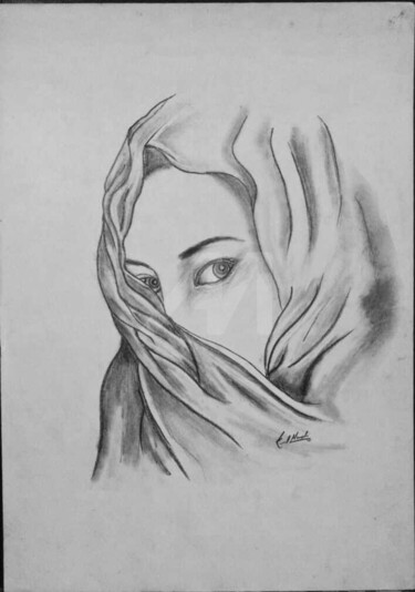 Dibujo titulada "eyes" por Kunal Nandi, Obra de arte original, Grafito