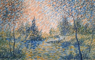 제목이 "Bord d'eau dans la…"인 그림 Jean-Claude Bemben로, 원작, 아크릴