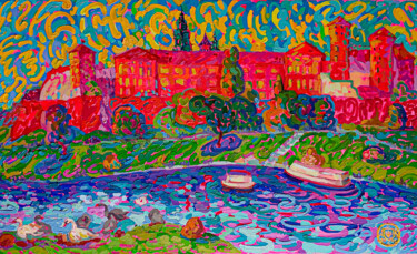 Castle of the King Peinture intitulée "Castle of the King" par Anastasiia Kurkova, Œuvre d'art originale, Acrylique Monté sur Châssis en bois