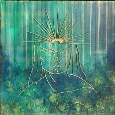 Painting titled "Dryade" by Elodie Bedon, Original Artwork, Acrylic