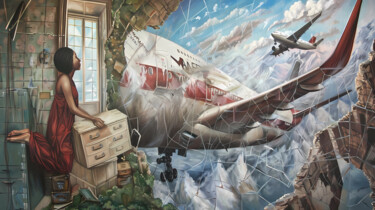 数字艺术 标题为“Forced travel” 由Anastasia Zayarka, 原创艺术品, 2D数字工作
