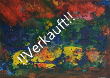 Painting titled ""Urknall"" by Per Tor Heften, Original Artwork, Sand Mounted on Wood Stretcher frame