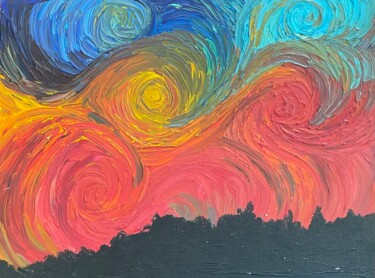 Painting titled "Sunset Requiem pt1" by Felix Concepcion, Original Artwork, Acrylic