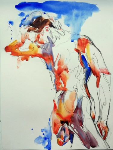 Bather XVI 绘画 标题为“Bather XVI” 由Jelena Djokic, 原创艺术品, 水彩