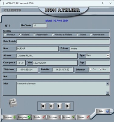 Exemple FICHE CLIENT