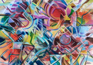 Painting titled "Parallel 7" by Julian Garcia-Viso, Original Artwork, Oil