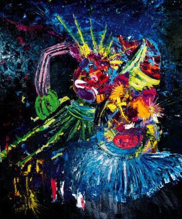 Pittura intitolato "Harley Quinn and Co…" da Anna Peshich, Opera d'arte originale, Olio