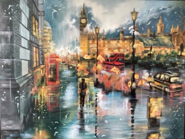 제목이 "London's lights"인 미술작품 Eva Bazhenova로, 원작, 기름