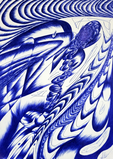 图画 标题为“Movement of time” 由Eeyatus, 原创艺术品, 圆珠笔
