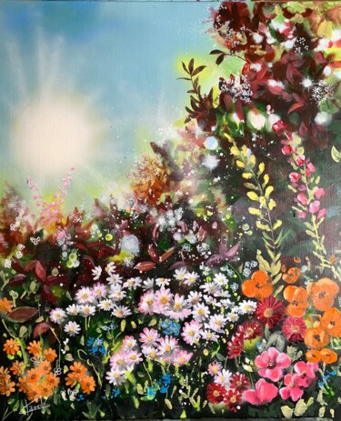 Peinture intitulée "Mon beau jardin" par Claire Morand, Œuvre d'art originale, Acrylique