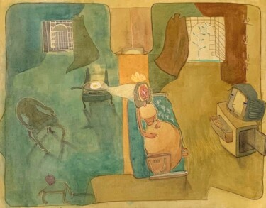 Pittura intitolato "Alone And Alive" da Akshata Prabhu, Opera d'arte originale, Acrilico