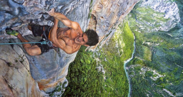 Painting titled "The winning leap" by Yuma Talan, Original Artwork, Acrylic Mounted on Wood Stretcher frame