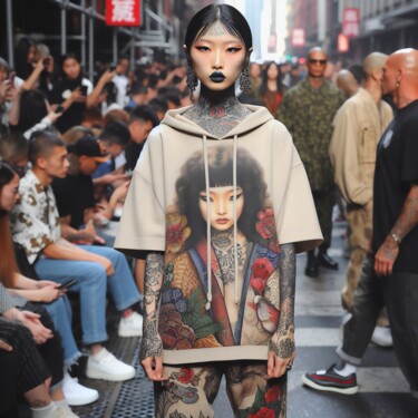 数字艺术 标题为“Wearing a body-colo…” 由Александр Погодин, 原创艺术品, AI生成的图像
