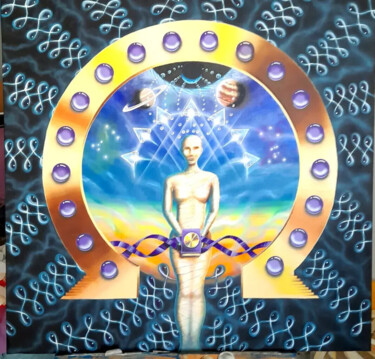 绘画 标题为“METAMORFOZ Kozmik y…” 由Tolga Özkan, 原创艺术品, 丙烯 安装在木质担架架上