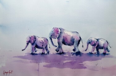 elephant 9 Peinture intitulée "elephant 9" par Giorgio Gosti, Œuvre d'art originale, Aquarelle