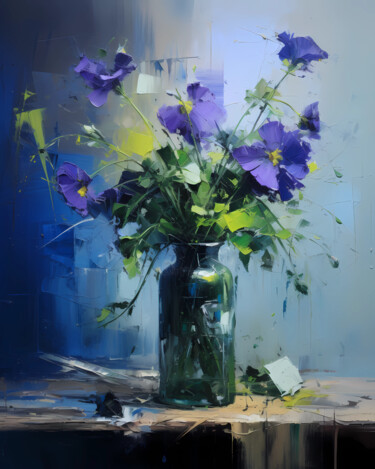 绘画 标题为“Blue flowers” 由Olga Poruchikova, 原创艺术品, 丙烯