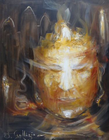 绘画 标题为“Lumière de Bouddha” 由Sylvie Gallizio, 原创艺术品, 油