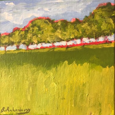 Malerei mit dem Titel "Arbres-4-" von Bruno Raharinosy, Original-Kunstwerk, Acryl