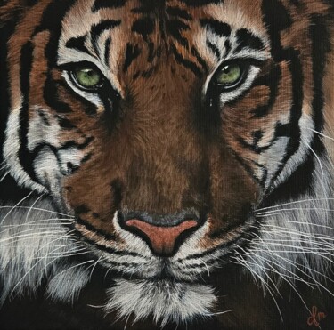 Original Handmade Acrylic Painting ''Eye of the tiger'' Schilderij getiteld "Original Handmade A…" door Denise Martens Art, Origineel Kunstwerk, Acryl