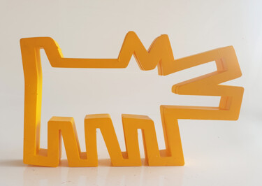Sculpture titled "sculpture CHIEN HAR…" by Spyddy, Original Artwork, Resin