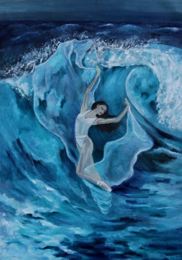绘画 标题为“Dance of the Waves” 由Mónika Katalin Pál, 原创艺术品, 油