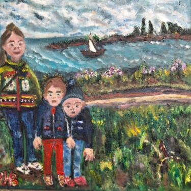 Peinture intitulée "Balade" par Maria Helena De  Macedo  Benier, Œuvre d'art originale, Acrylique