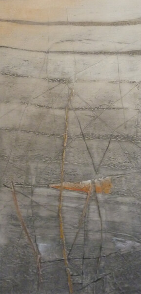 Painting titled "Pierre Sombre" by Yves Robial, Original Artwork, Oil