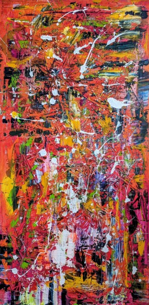 Peinture intitulée "lava" par Darya Nakvakina, Œuvre d'art originale, Acrylique Monté sur Châssis en bois