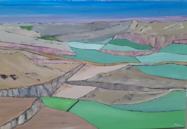 Painting titled "du coté de Tamatave" by Pinou, Original Artwork, Acrylic Mounted on Wood Stretcher frame