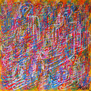 Painting titled "Connexion Yellow co…" by Nadel, Original Artwork, Acrylic