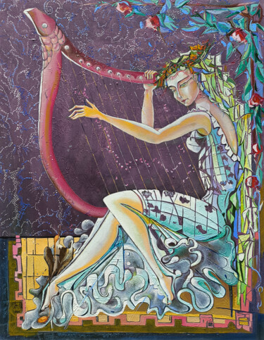 Melody of Enchantment 绘画 标题为“Melody of Enchantme…” 由Anahit Mirijanyan, 原创艺术品, 油 安装在木质担架架上